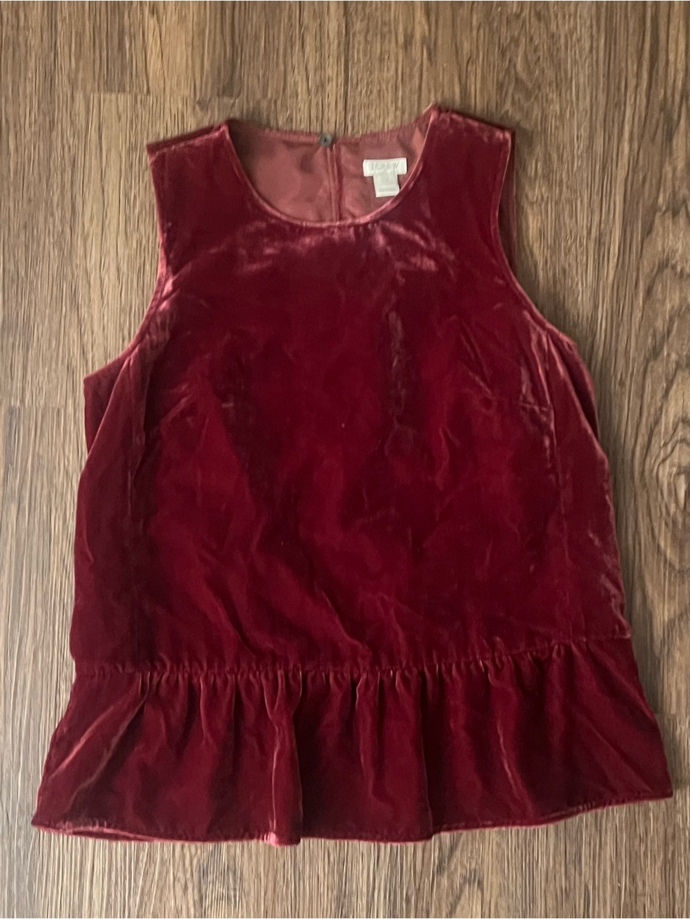 Velvet Peplum red maroonSleeveless Top - Red size 2
